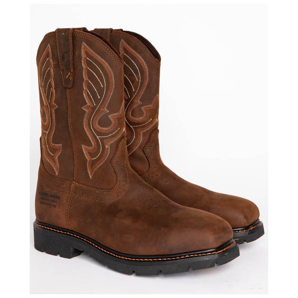 Cody James® (Men's 11 D) Waterproof Composite Toe Pull On Work Boots - $180